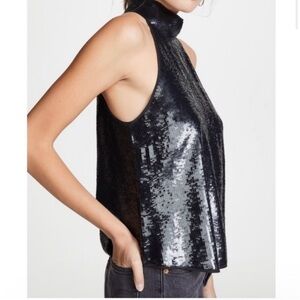 Joie black sequin top size S. EUC.